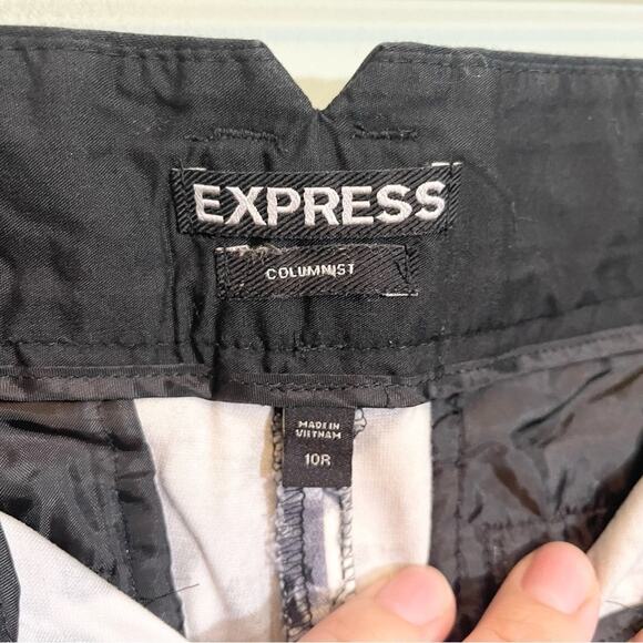 Express Womens Floral Print Columnist Cropped Pants White Black Size 10R - Picture 6 of 16